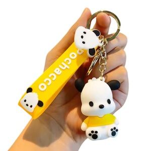 Pochacco Sanrio Yellow 3D Keychain Bag Charm Accessory Wristlet